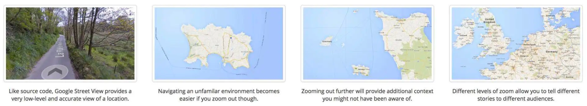 Google Map different zoom level